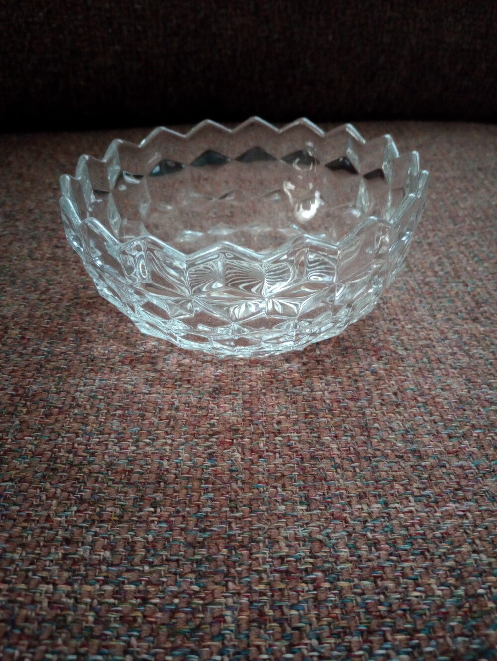 Vintage Fostoria American Cubist Elegant Glass 6" Bowl